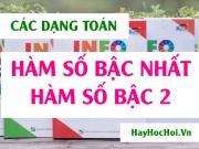 Các dạng toán về Hàm số bậc nhất, Hàm số bậc hai và bài tập vận dụng - Toán lớp 10